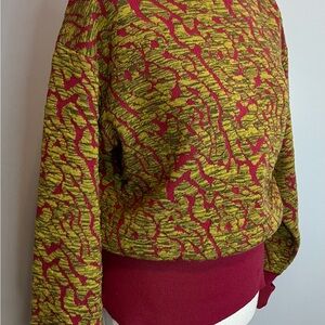 Vintage Kaelin 80s Ski Wear Pink Chartreuse Thick Wool Blend Sweater L